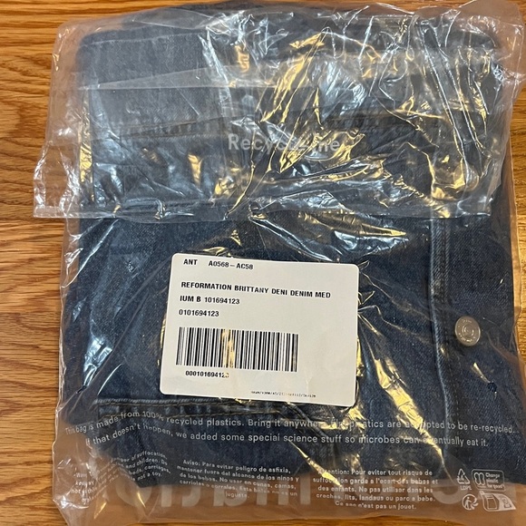 Reformation Brittany Halter Denim Mini Dress Size XL NWT - Picture 9 of 16